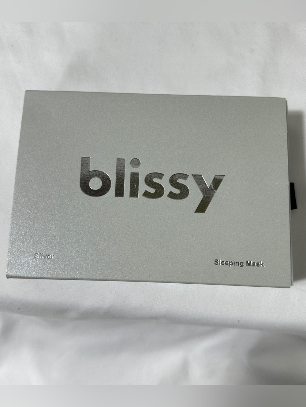 Blissy 100% Mulberry Silk Sleeping Mask Silver - NEW - Picture 4 of 8